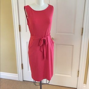 Burnt Orange Dress with tying waist and pockets