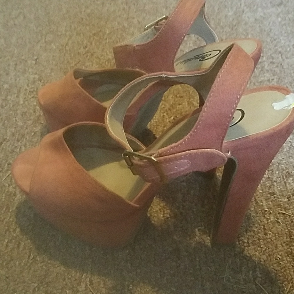 Pink heeled sandals