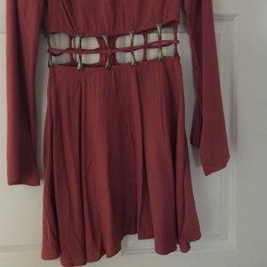 Long sleeve cutout dress