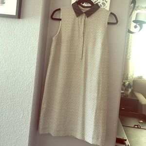 Ann Taylor petite faux leather collar dress