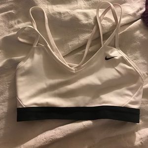 White Nike sports bra