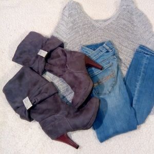 Quipid Fall Heel Grey Boots NWOT Sz 7 Quipid Fall Heel Grey Boots NWOT Sz 7