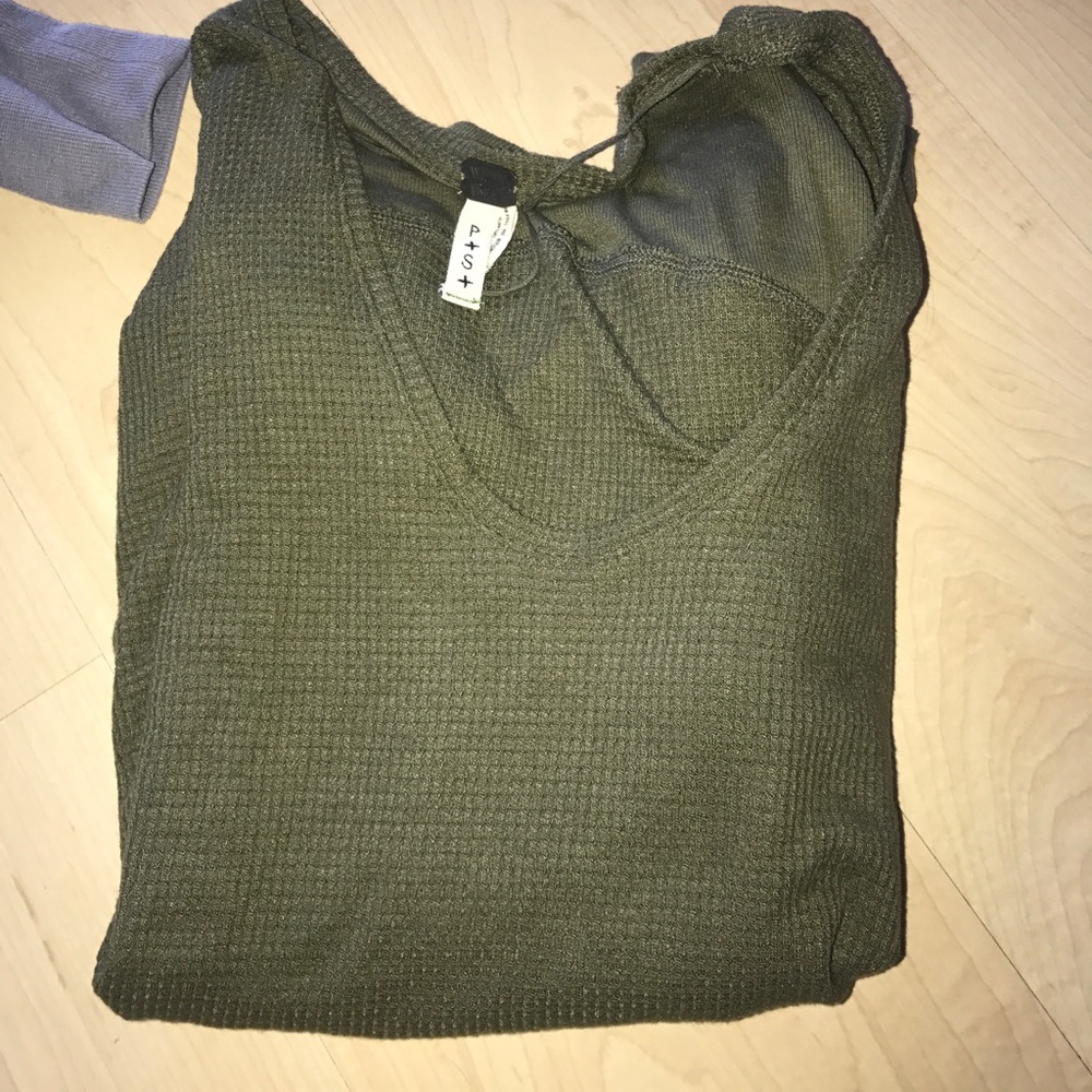 Free People Military Green long sleeve shirt
