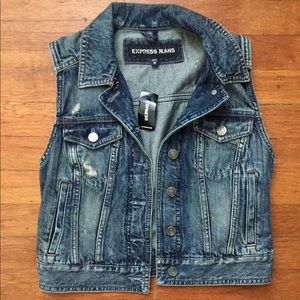 Distressed Express Jean Vest | Never Worn!