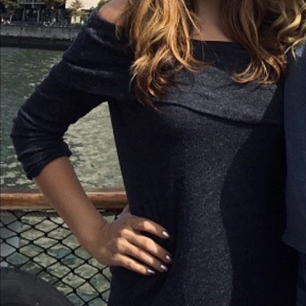 Urban outfitters off the shoulder Gray sweater