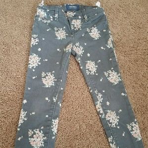 Floral skinny jeans