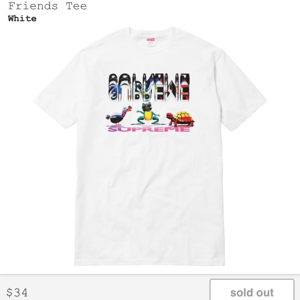 NWT SUPREME FRIENDS TEE FW17