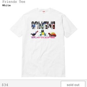 NWT SUPREME FRIENDS TEE FW17