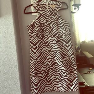 Michael Kors sleeveless halter animal print dress
