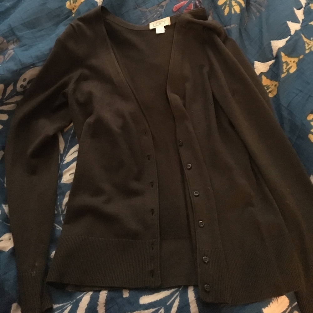 Loft By Ann Taylor Olive Green button up cardigan