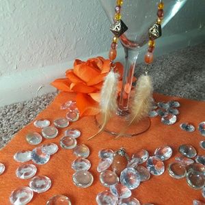 Earrings and necklace charm