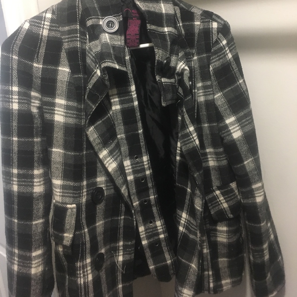 Plaid trench coat