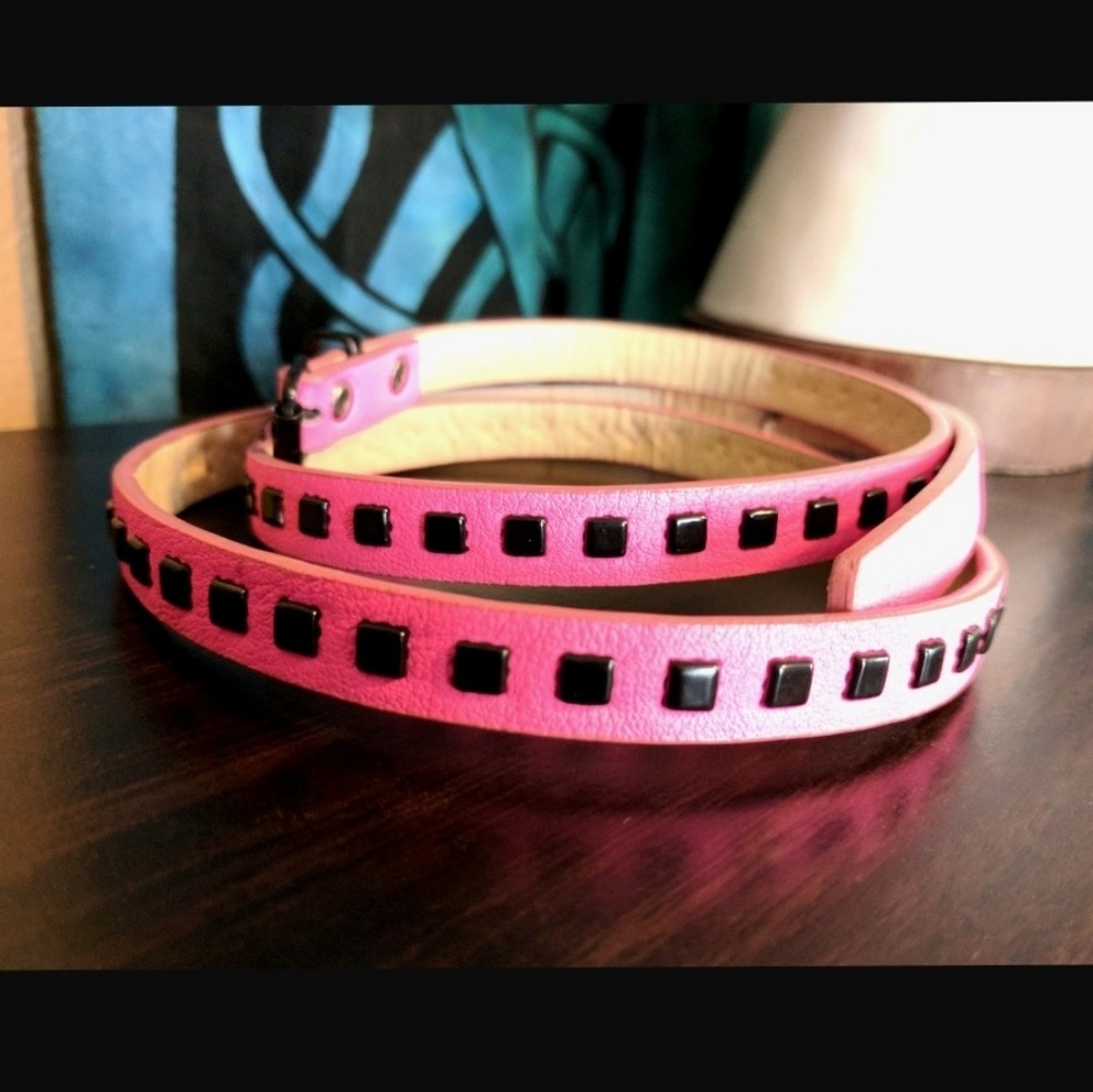 Pink & Black Studded Belt