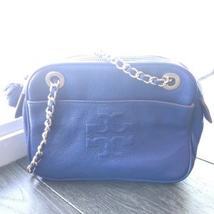 Tory Burch handbag blue leather.