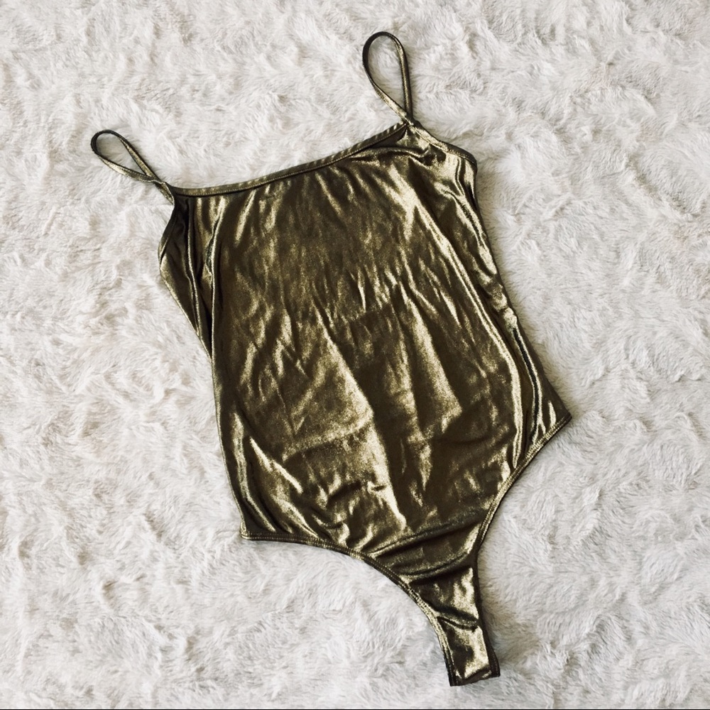 Metallic u-back bodysuit