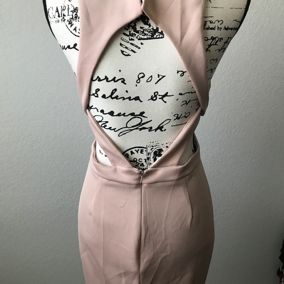 Blush pencil dress with open back. - Picture 2 of 5