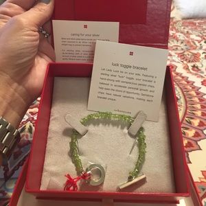 Peridot and Sterling Silver "Luck" Toggle Bracelet