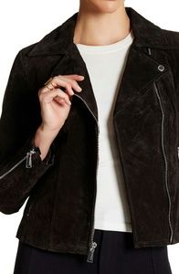 BCBG Genuine Suede Moto Jacket