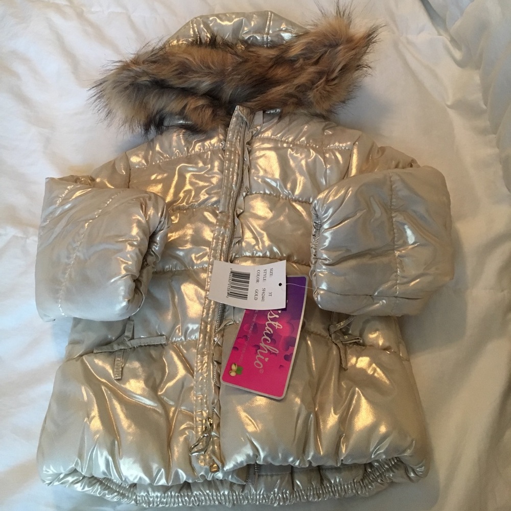 NWT GOLD PUFFER COAT FOR TODDLER