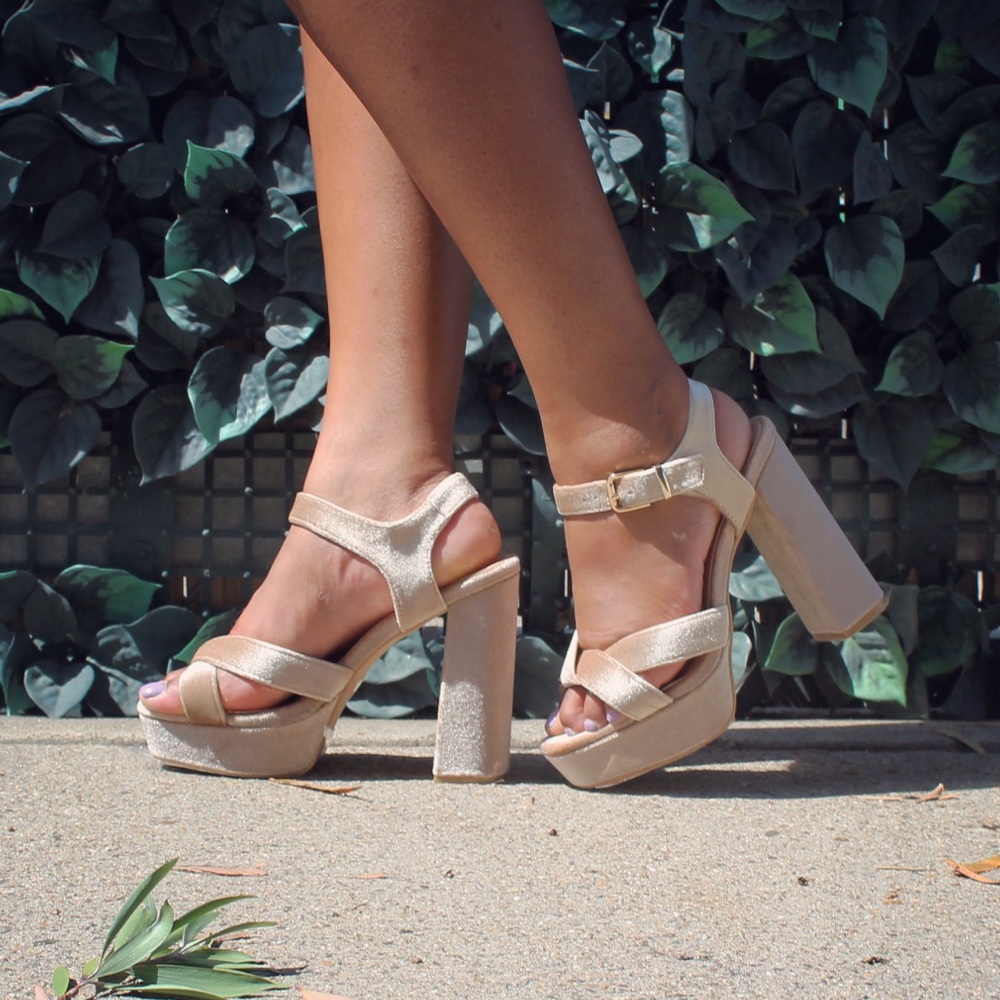 2 for $50 Champagne/Beige Comfy Platform Heel