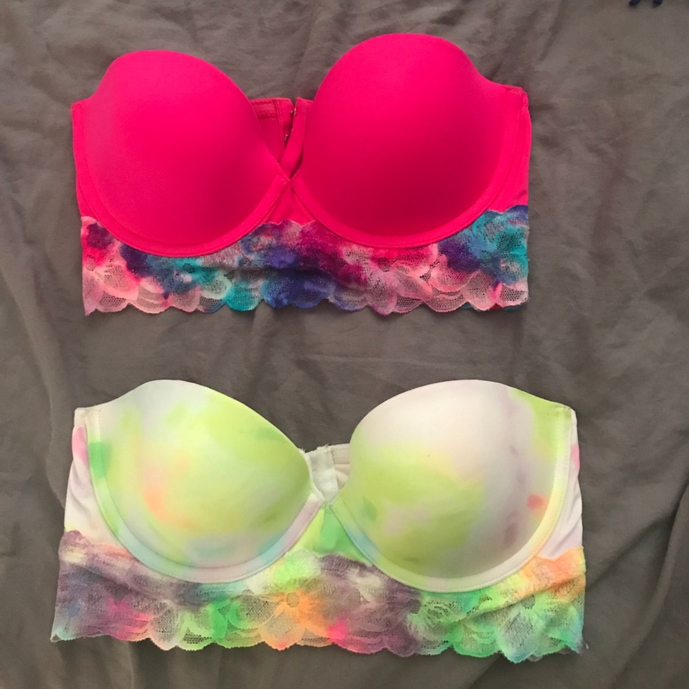 Two victoria strapless bras