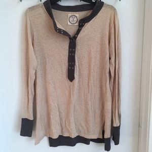 Anthropologie thermal quarter length sleeved tee