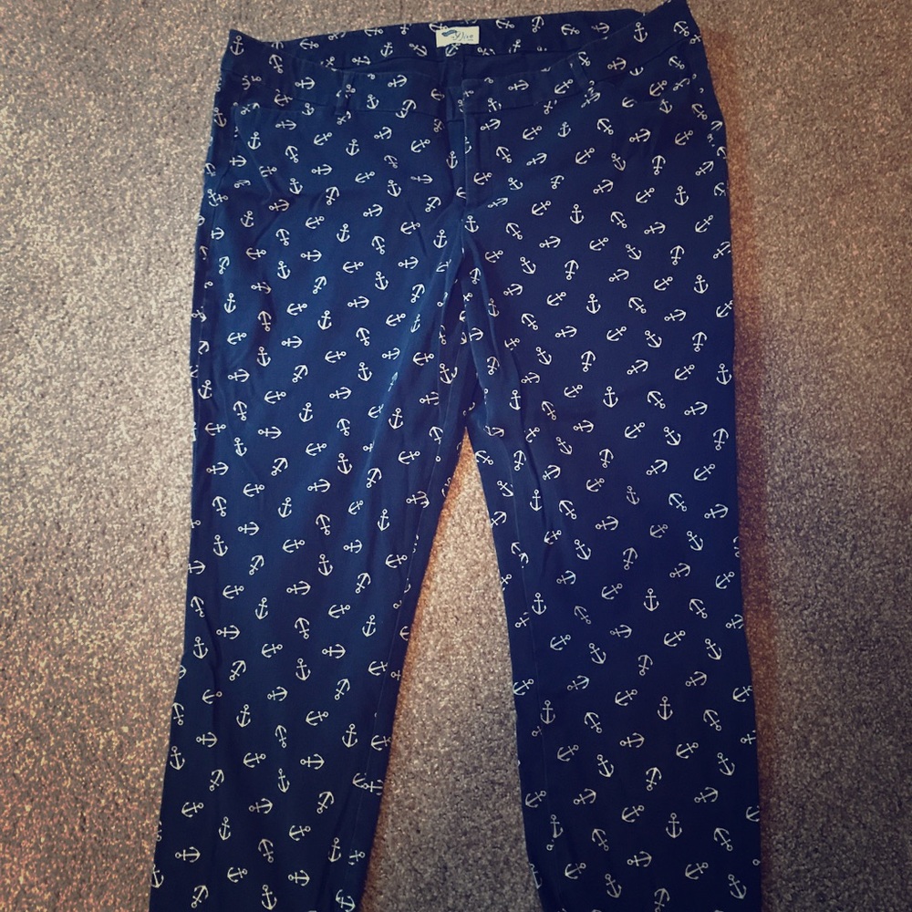 Navy blue anchor pants