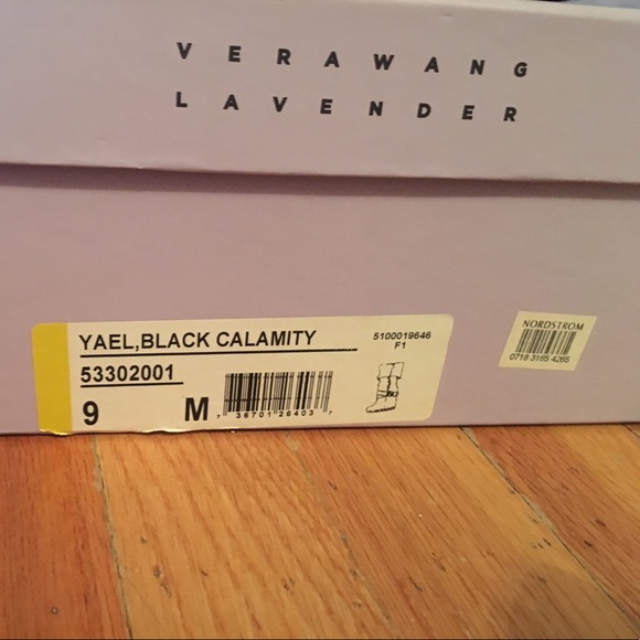 Vera Wang Lavender black wedge leather boots! Sz 9 - Picture 5 of 6