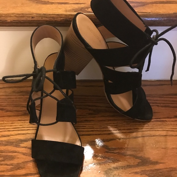 Suede lace up block heels - Picture 3 of 3