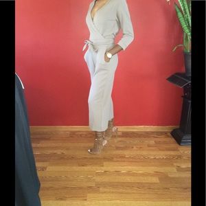 Hannah Roll Sleeve Relaxed Culotte Jumpsuit