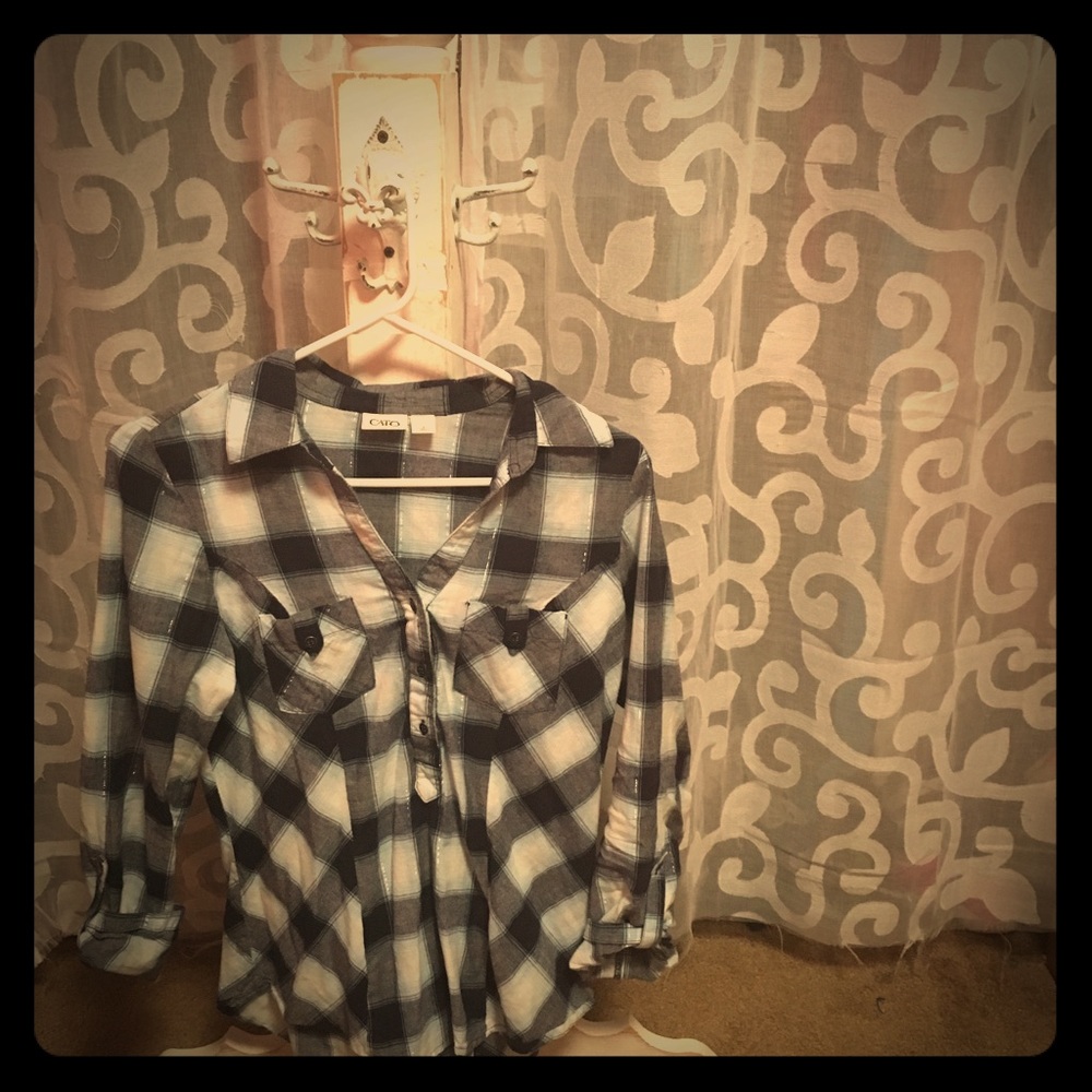 Cato plaid half button