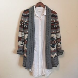 Urban Outfitters — Aztec Print Open Cardigan — S