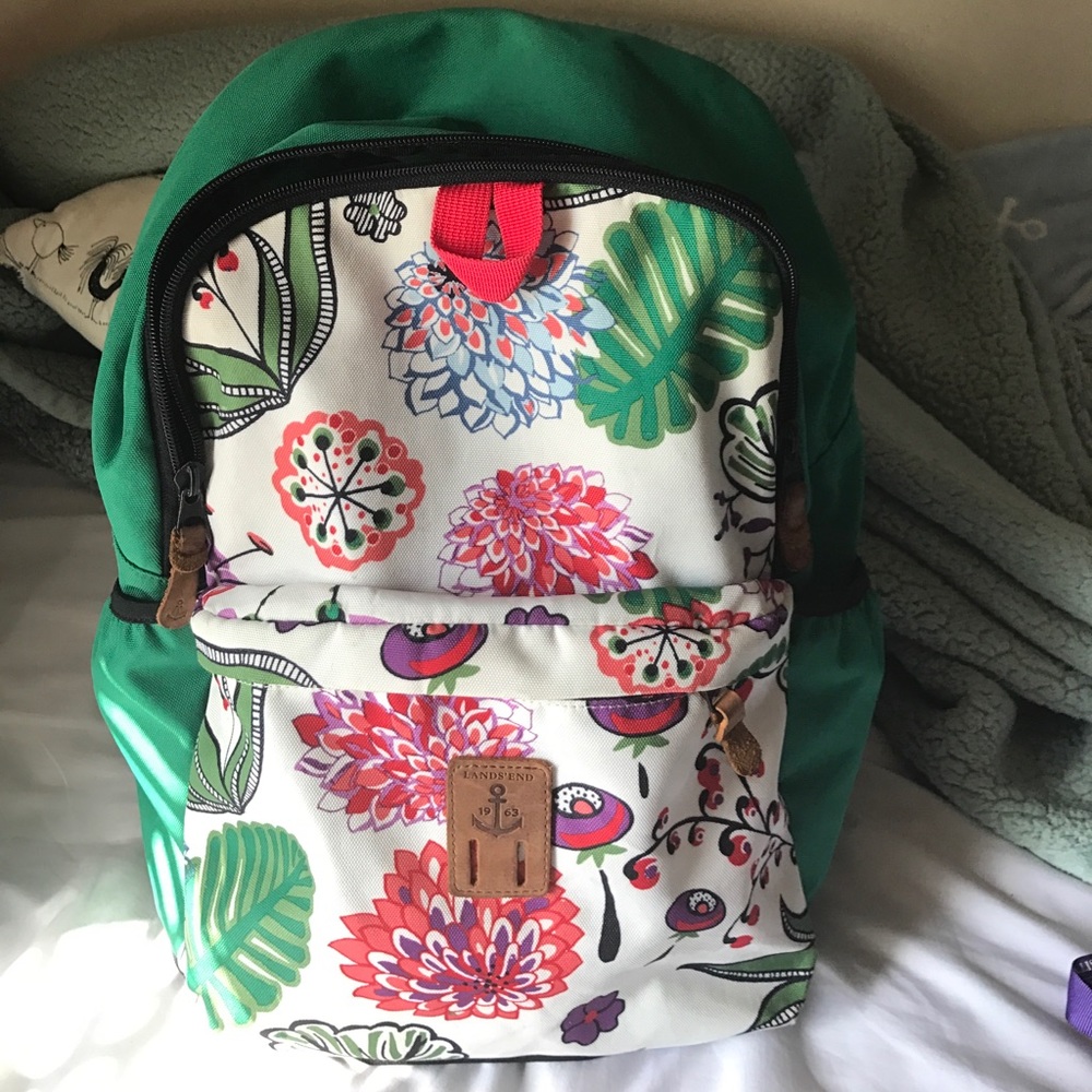 Lands End Floral Book Bag