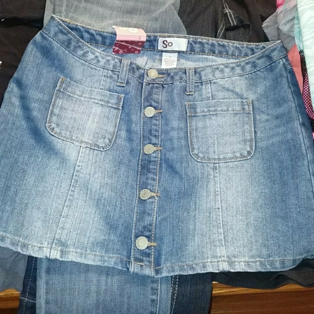 Blur jean skirt