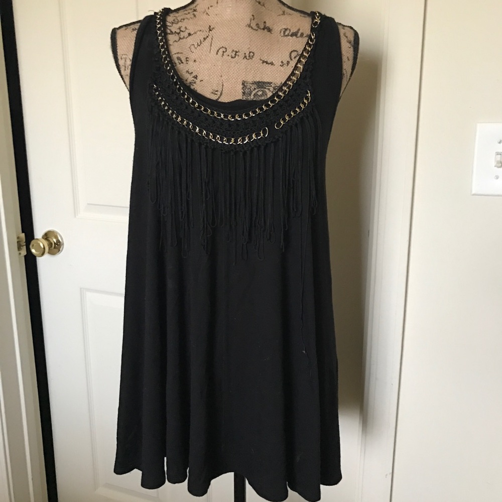 Tank with fringe detail
