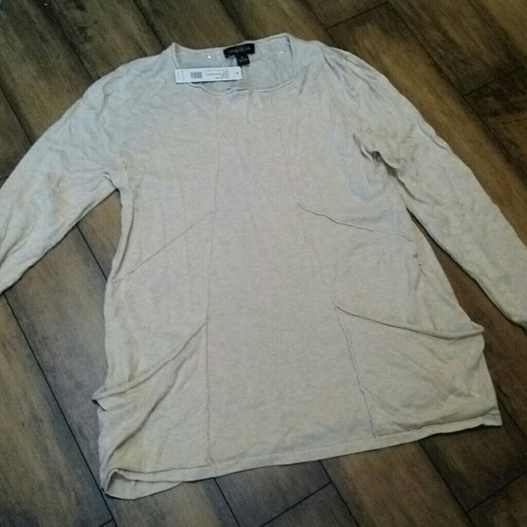 August Silk tunic sweater biscuit xl nwt - Picture 2 of 4