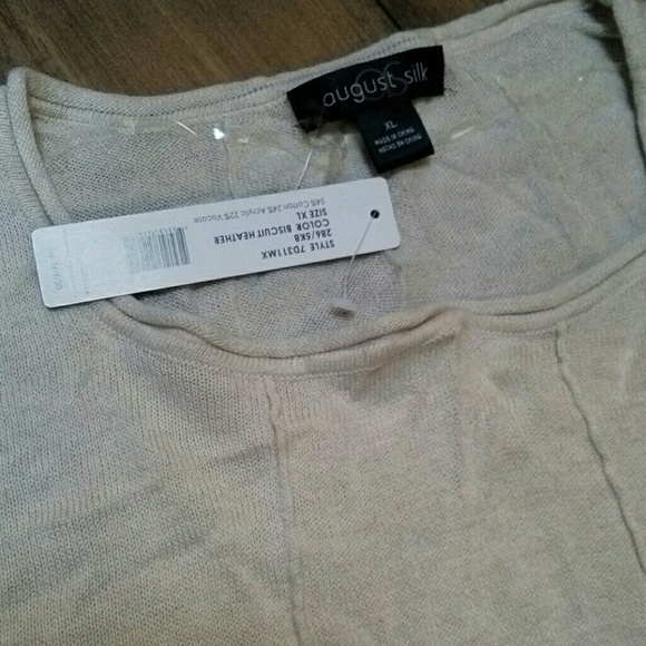 August Silk tunic sweater biscuit xl nwt - Picture 4 of 4