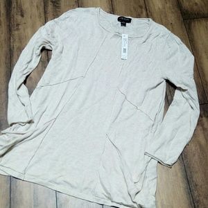 August Silk tunic sweater biscuit xl nwt