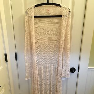 Crocheted midi length sweater