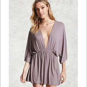 Contemporary plunging lavender romper