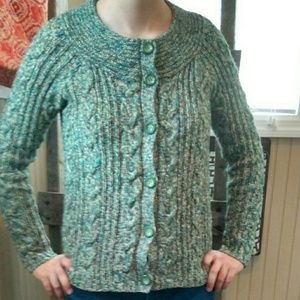Green  Braided Design Sweater