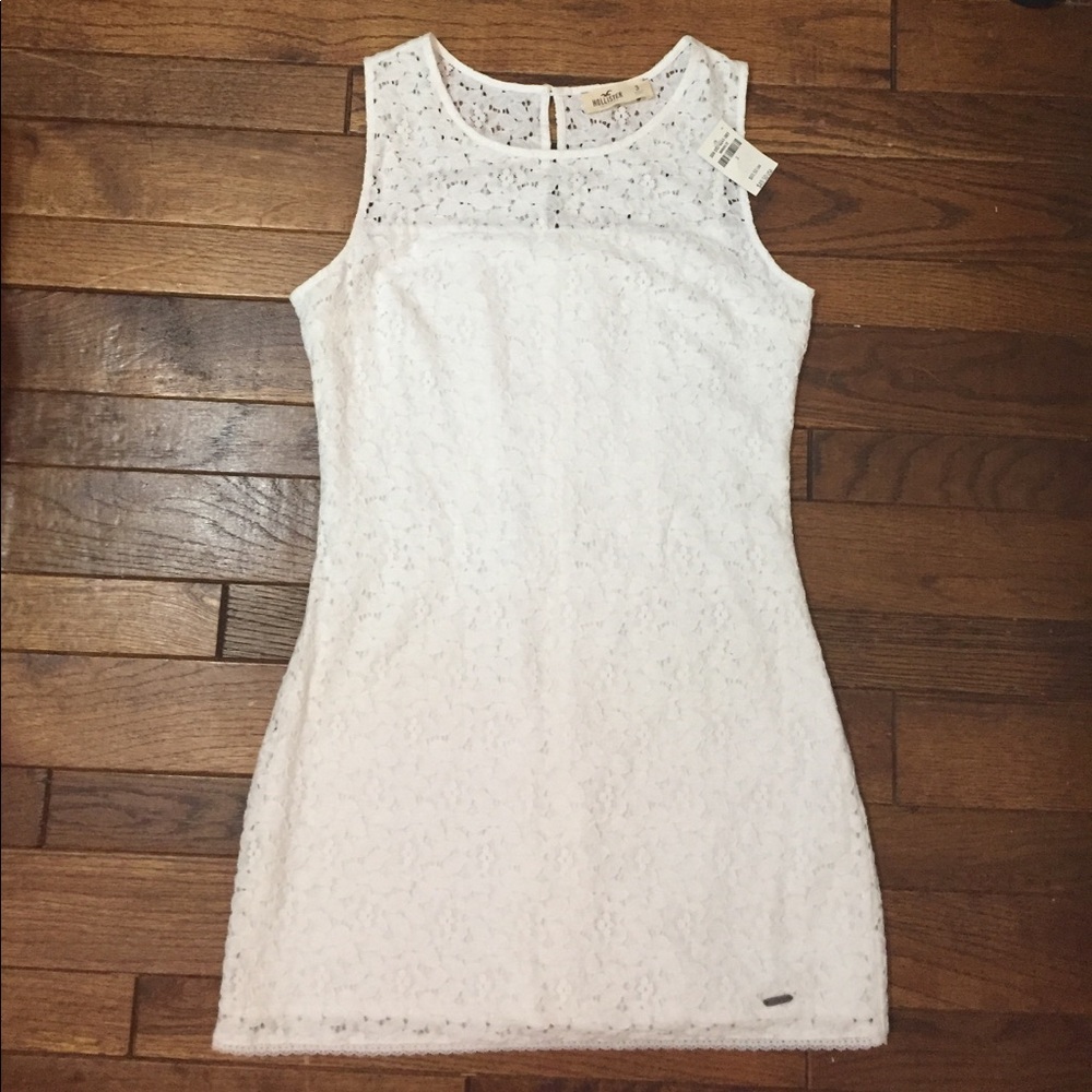 Hollister white floral lace dress