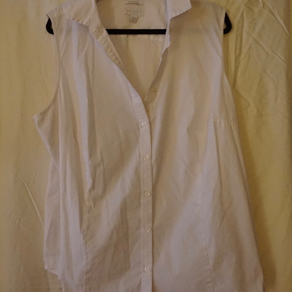 SALE!!! White Summer Sleeveless Blouse