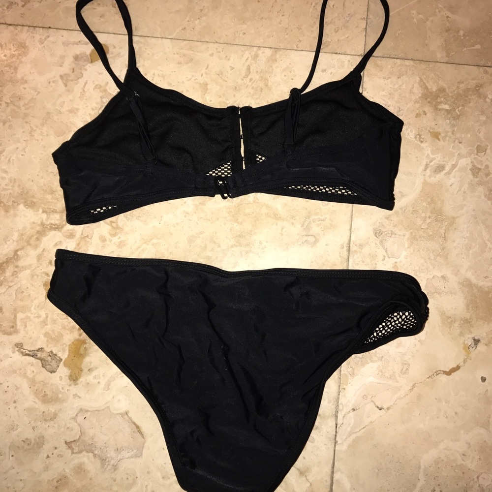 Forever 21 black mesh bikini set