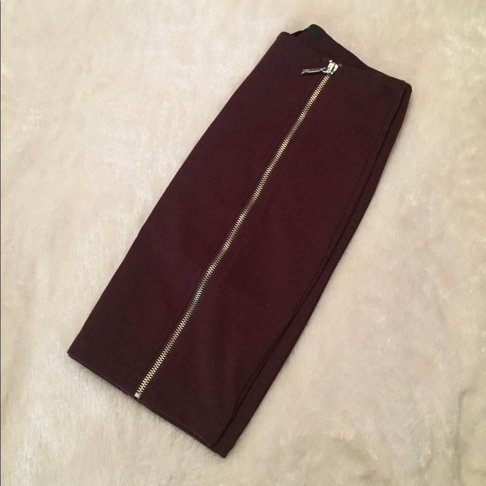 F21 Burgundy Skirt