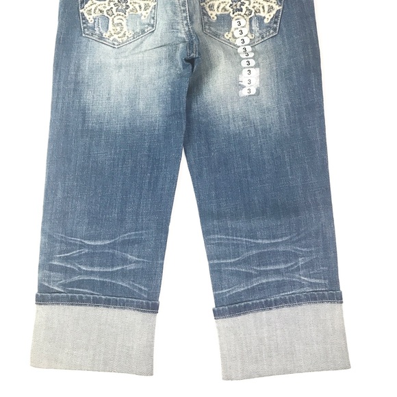 ❤️SOLD❤️LA Idol Light Denim Capris sz 7 - Picture 3 of 4