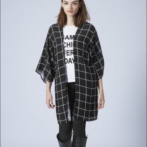 Grid / windowpane kimono