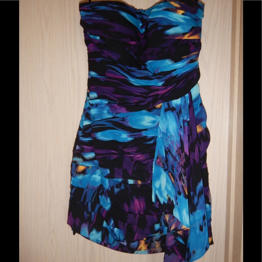Bebe mini dress- Black, Purple, Blue swirls