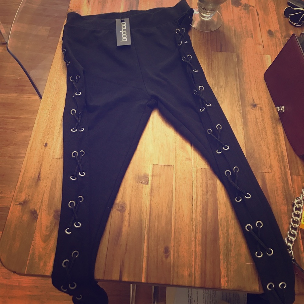 Black Lace Up leggings