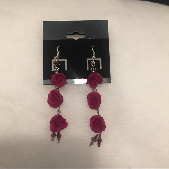Handmade Rose Earrings - Picture 4 of 4